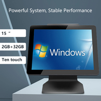 Sistema POS táctil de doble pantalla de 15,6 pulgadas con pantalla LED de 8 dígitos Windows 10/11 Wi-Fi 6 Terminal de punto de venta todo en uno