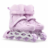 Patins à roulettes ajustables violets et bleus pour enfants et femmes, patins confortables avec cadre en aluminium, roues en PU pour l'extérieur
