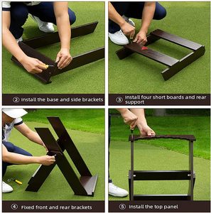 Có thể gập lại bằng gỗ Câu Lạc Bộ Golf <span class=keywords><strong>Rack</strong></span> & Putter chủ thuận tiện đứng hiển thị tổ chức cho các sản phẩm golf có thể gập lại Golf đứng lưu trữ - Product Image 4