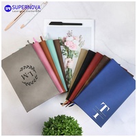 Ensemble de carnets en cuir PU gravés au laser, carnet en similicuir gravable avec boîte, format personnalisé, bloc-notes de poche en similicuir gravable