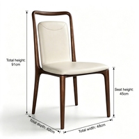 Chaise de salle à manger en bois de qualité supérieure, cadre personnalisé, style nordique moderne, chaise blanche pour salle à manger