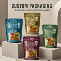 Sachet souple personnalisé RDY imprimé, de qualité alimentaire, avec fermeture éclair, pour snacks, noix et assaisonnements