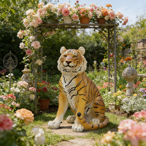 Escultura de Tigre Realista en Resina con Piel Rayada Realista, Decoración Artesanal para Sala de Estar u Oficina, Estatua de Animal Majestuoso - Product Image 3