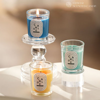 Vela Aromática Personalizada de 50g en Vaso de Vidrio, Vela Mini de Cera de Soya, Etiqueta Privada OEM, Set de Regalo al por Mayor, Múltiples Fragancias