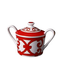 Venta caliente platillo de taza de té chino grupo rojo creativo patrón extraordinario platillo de taza de té grupo de platillo de Taza de cerámica grupo de café