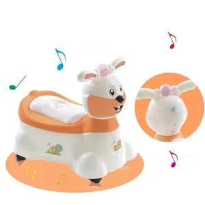 Crianças potty Musical coelho bonito pote bebê criança higiênico bebê higiênico implementar treinamento infantil Masculino infantil potty