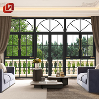 Ventanas abatibles de aluminio con decoración arqueada de estilo francés Retro NOCO para Villa y Hotel
