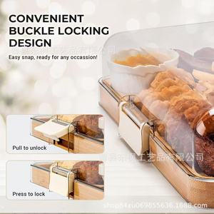 Bamboo Divided <b>Tray</b> With 5 Compartments For Charcuterie <b>Snacks</b> Veggie Platters Home Party Use - Product Image 5