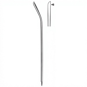 Aiguille de Redon 19,5 cm (7-3/4 pouces) 14 Charr légèrement courbée avec pointe de couteau et extrémité filetée pour usage médical et chirurgical - Product Image 1