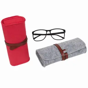 Wholesale Custom Felt Glasses Box Glasses Sunglasses Storage Bag Folding Glasses Felt Pouch