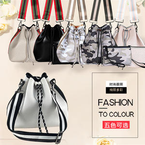 Women's Summer Fashion Vintage Small Neoprene <b>Crossbody</b> Bucket Bag Comfortable Single Shoulder <b>Strap</b> Waterproof for Daily Use - Product Image 1