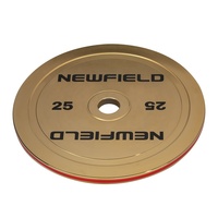 Poids de musculation Newfield Powerlifting en plaques dorées 25 kg, qualité supérieure, pour entraînement de force en salle de sport