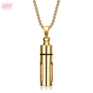 Kalung Wadah Abu Kremasi Hewan Peliharaan Anjing, Silinder Baja Anti Karat Berlapis Perak Poles Tinggi Trendy Poya, Dapat Dikustomisasi - Product Image 6