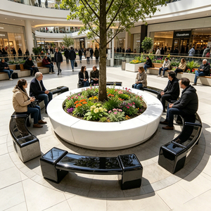 Durable Integrated <b>Planter</b> Chair Artistic Public Seating for Cinema Exterior Rest Space - Product Image 3