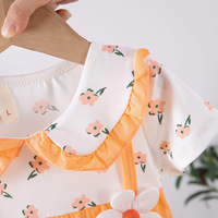 Robe de fête pour bébé et petite fille de 1 à 3 ans, style coréen d'été, imprimé princesse, coton, manches courtes