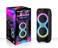 Enceintes Bluetooth d'extérieur JBR-8820 avec subwoofer, microphone, deux haut-parleurs de 8 pouces, grand bouton, 7,4 V 50 W, prise en charge de la carte TF, TWS, FM pour DJ