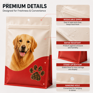 Custom design logo plastic pet food packaging aluminum foil stand up pet dog food <b>bags</b> - Product Image 2