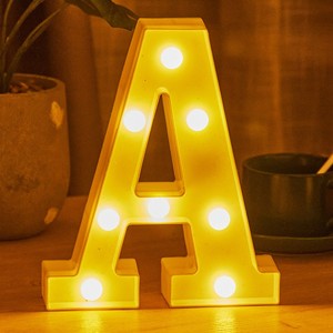 Alfabeto de feliz cumpleaños, luces LED con letras, luz blanca <span class=keywords><strong>c</strong></span>álida, funciona con pilas, luces nocturnas para fiesta de cumpleaños de boda - Product Image 4