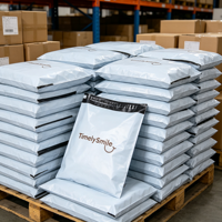 Sacs d'emballage pour vêtements en plastique avec logo personnalisé, sacs en polyéthylène blancs, sacs d'expédition auto-scellés pour l'emballage
