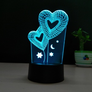 Hình Trái Tim 3D Ảo Ảnh Trang Trí Đèn Khuyến Mãi Đèn 3d LED Chiếu Sáng Đèn 3d LED Bàn Ánh Sáng Ban Đêm - Product Image 5