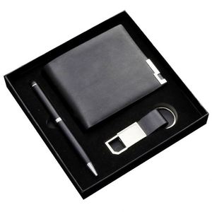 Company Logo Printed Keychain Signature Pen Leather Wallet <b>Gift</b> <b>Set</b> for Annual Meetings for Business Events - Product Image 1