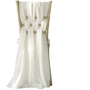 Faixa de cadeira de chiffon para festa Chiavari marfim faixa de cadeira de spandex para decoração de casamento