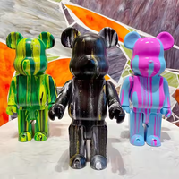 Offre Spéciale Figurine d'ours en briques blanches en résine DIY 27cm 35cm 50cm, Ours en blocs de construction pour les réunions de famille