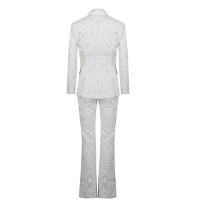 Completo <span class=keywords><strong>Bianco</strong></span> in <span class=keywords><strong>Pizzo</strong></span> SR2248 per Signore, <span class=keywords><strong>Tailleur</strong></span> Due Pezzi Professionale, Abbigliamento Elegante da Ufficio per Donne - Product Image 6