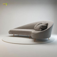 Nouveauté 2019, canapé design créatif en tissu avec pieds dorés, canapé de luxe de forme incurvée, design créatif, fabrication directe d'usine, pour salon
