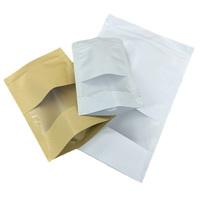 Sacs en papier kraft commerciaux en gros, sachets alimentaires en papier kraft à fond plat avec fenêtre transparente
