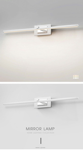 Applique murale LED moderne en plastique blanc, rectangulaire, à montage en surface pour salle de bain, blanc neutre 4100K, CRI85+, commande par interrupteur - Product Image 3
