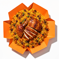 Individuell Bedruckte Lamm-Mandi-Reis-Verpackungsbox Großhandel Auslaufsichere Großvolumige Biryani Kabsa Papierschalen