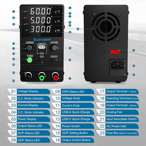 जेस्वर्टी 0-30 वी 0-10 ए समायोज्य स्विचिंग डीसी विनियमित बेंच पावर की आपूर्ति उच्च परिशुद्धता 4 अंकों वाले एलईडी डिस्प्ले - Product Image 6