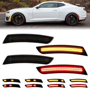 Nuevo guardabarros delantero trasero dinámico rojo ámbar LED luces de posición lateral para Camaro 2016-2023 Cadillac ATS CTS lámparas indicadoras de animación - Product Image 1