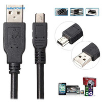 Kabel USB2.0 5Pin MINI USB Hitam 1,5 Meter, Berbahan Tembaga Murni dengan Selubung PVC, Garansi 12 Bulan untuk Pengisian Daya Kamera