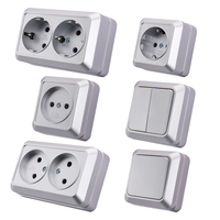 Norme européenne 250V 10A 16A Protection contre les courts-circuits Bouton poussoir tactile Prise électrique Schuko Interrupteur mural Contact de prise