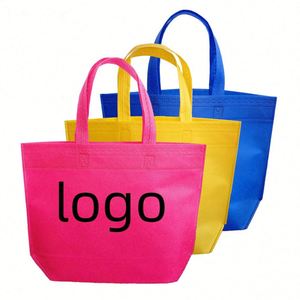 Bolsas de tela no tejida de 12 colores, multicolor, reutilizables, con un lado en blanco, para regalos, dulces, snacks y otros productos. - Product Image 1