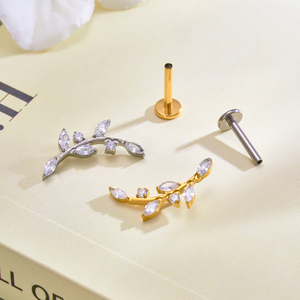 <span class=keywords><strong>Orecchini</strong></span> Labret in Titanio G23 16G con Zirconi Multi-Stile, Piercing alla Moda per Naso, Labbra, Trago, Elica, Daith, Lobo, Gioielli per il Corpo - Product Image 4