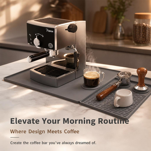Tapete de Silicona para Cafetera, Bandeja Organizadora de Accesorios, Resistente al Calor, de Grado Alimenticio, Lavable, para Máquina de Espresso, Barra de Café - Product Image 1