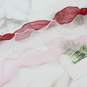 Mesh Lace Wave Ribbon Tulle Cake Topper Multi Layered Round Elegant Decor For Valentine's Day Mother's Day Reusable - Product Image 3