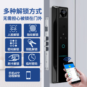 Tuya <b>Smart</b> Door <b>Lock</b> With Face Recognition Wifi Cloud Storage Stainless Steel Grade C Cylinder For Steel Door - Product Image 2