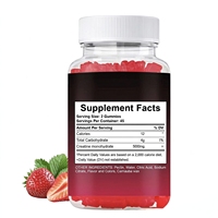 Gummies de créatine monohydrate à marque privée OEM 5000mg sans sucre saveur fraise 90 unités Complément alimentaire nutrition sportive