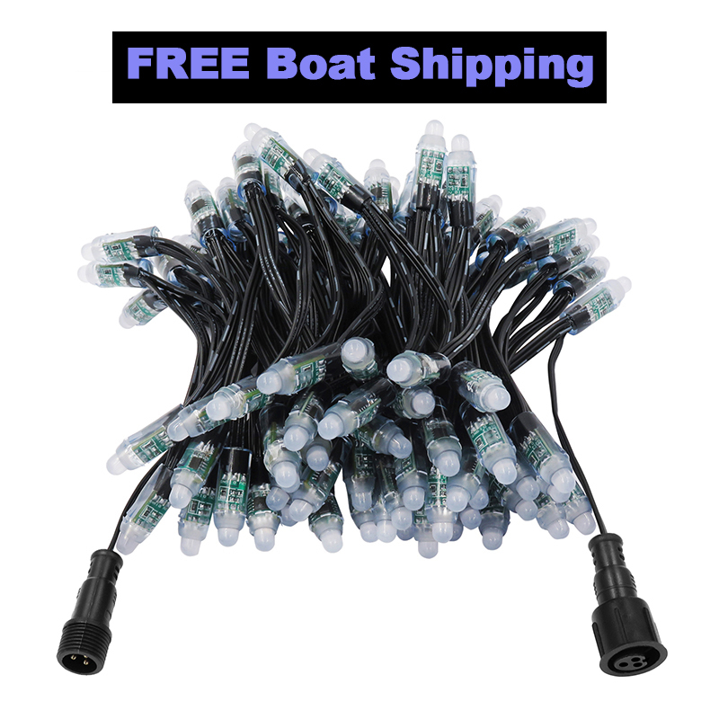 Free Shipping 5000 Rgb Full Color Led 12mm 12v Black Ip68 Smart Bullet Nodes pixel Lights Xconnect Connectors