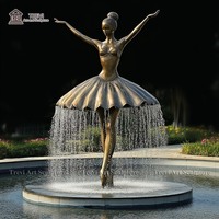 Statue de danse de Ballet moderne de luxe, Sculpture de fontaine de cascade en Bronze à vendre