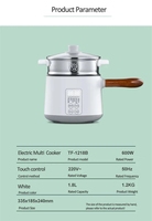 Poêle Électrique 304 de 1,8 L, Mini Cuiseur Vapeur Multifonction Portable avec Contrôle Automatique du Thermostat, pour Nouilles et Hot Pot, Idéal Dortoir et Voyage