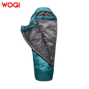 Sac de couchage Woqi Mummy 800g en nylon respirant pour temps chaud, camping en plein air pour adultes, bleu paon - Product Image 3