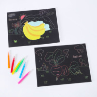 Planche à dessin Colorful Scratch Child Kindergarten Art Black Plain Paper Creative Cards Magic rainbow Painting Art Paper for Kids