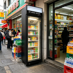 Réfrigérateur de supermarché, vitrine commerciale pour boissons, refroidissement par air, porte vitrée simple, refroidisseur de boissons - Product Image 1