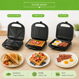 364185 CE/CETL 110V 220V Utilidades 750W Negro Tostadora, Sandwichera y Grill 3 en 1 con Placas Removibles Eléctrica - Product Image 5