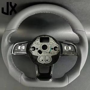 พวงมาลัยหุ้มหนังแท้สำหรับรถยนต์ Volkswagen VW Golf 6 GTI <span class=keywords><strong>MK</strong></span> 6 <span class=keywords><strong>MK</strong></span> 7 R Polo Passat Golf 7 Golf 7.<span class=keywords><strong>5</strong></span> R รถสปอร์ต - Product Image 1